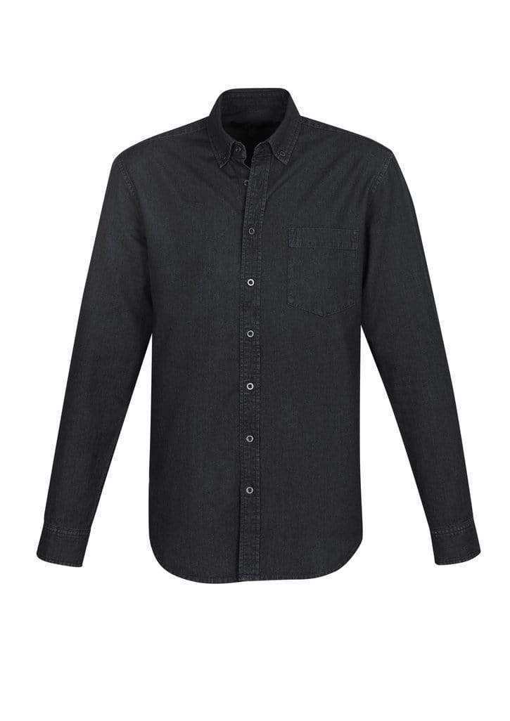 Biz Collection Indie Mens L/S Shirt S017ML Corporate Wear Biz Care Black XS 